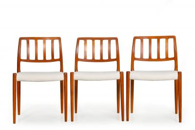 Set of 6 Danish Mid Century Modern Teak Model 83 Niels Moller Dining Chairs