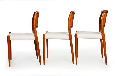 Set of 6 Danish Mid Century Modern Teak Model 83 Niels Moller Dining Chairs