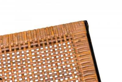 Set of 6 Danny Ho Fong Tropi Cali Osetsu Dai Woven Cane and Angle Iron Stool