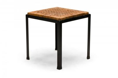 Set of 6 Danny Ho Fong Tropi Cali Osetsu Dai Woven Cane and Angle Iron Stool
