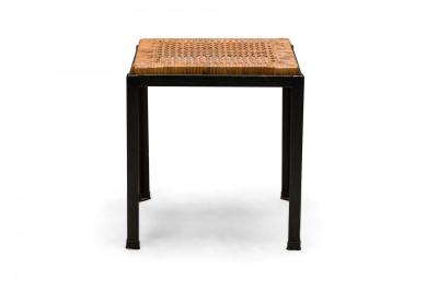 Set of 6 Danny Ho Fong Tropi Cali Osetsu Dai Woven Cane and Angle Iron Stool