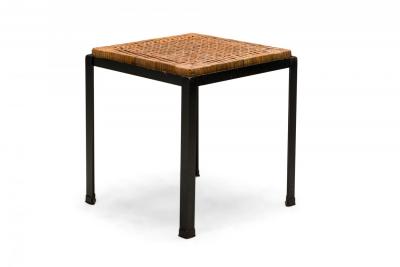 Set of 6 Danny Ho Fong Tropi Cali Osetsu Dai Woven Cane and Angle Iron Stool