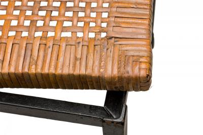Set of 6 Danny Ho Fong Tropi Cali Osetsu Dai Woven Cane and Angle Iron Stool