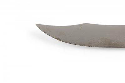 Set of 6 English Rustic Horn Handled Stainless Steel Steak Knives