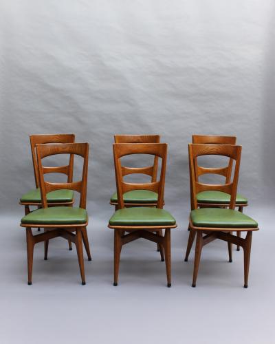 Set of 6 Fine French 1950s 1960s Dining Chairs