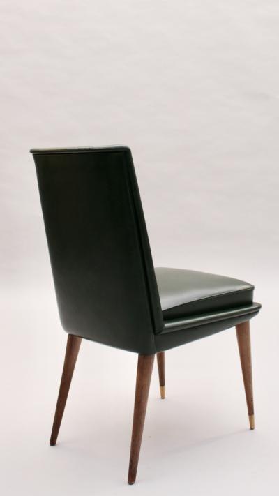 Set of 6 Fine French 1950s Leather upholstered Dining Chairs