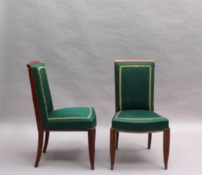 Set of 6 Fine French Art Deco Oak Dining Chairs