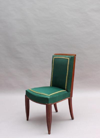 Set of 6 Fine French Art Deco Oak Dining Chairs
