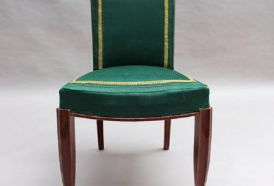 Set of 6 Fine French Art Deco Oak Dining Chairs