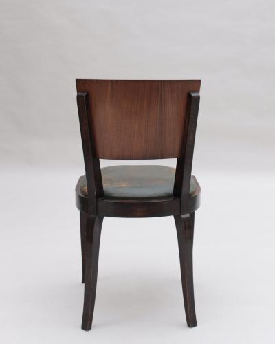 Set of 6 Fine French Art Deco Palissander and Stained Beech Dining Chairs