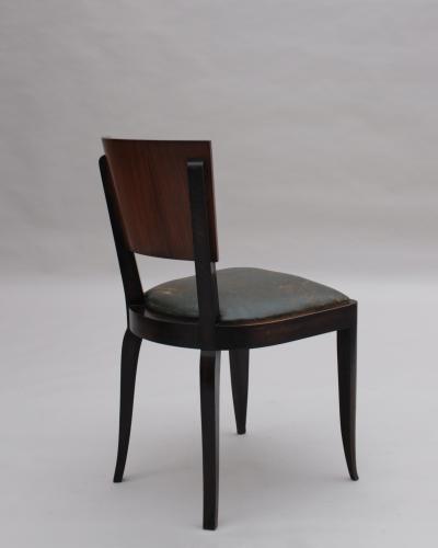 Set of 6 Fine French Art Deco Palissander and Stained Beech Dining Chairs