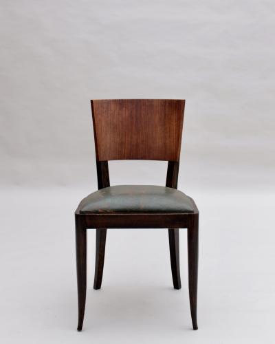 Set of 6 Fine French Art Deco Palissander and Stained Beech Dining Chairs