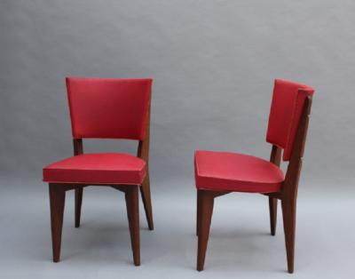 Set of 6 Fine French Mid century Oak Chairs