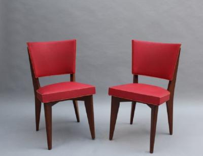 Set of 6 Fine French Mid century Oak Chairs