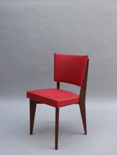 Set of 6 Fine French Mid century Oak Chairs