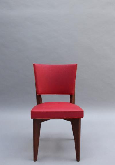 Set of 6 Fine French Mid century Oak Chairs