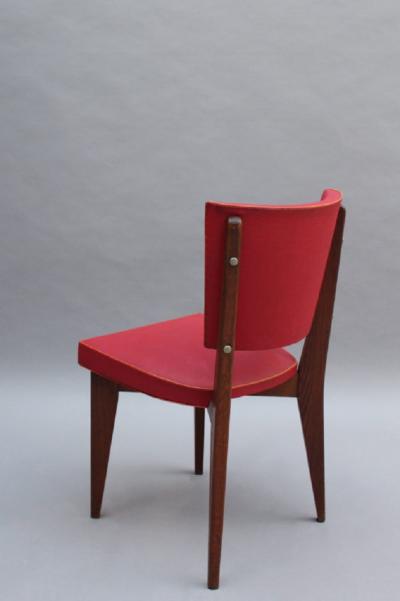 Set of 6 Fine French Mid century Oak Chairs