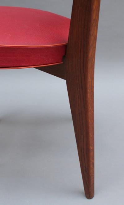 Set of 6 Fine French Mid century Oak Chairs