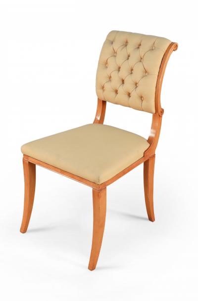 Set of 6 French Sycamore Silk Side Chairs