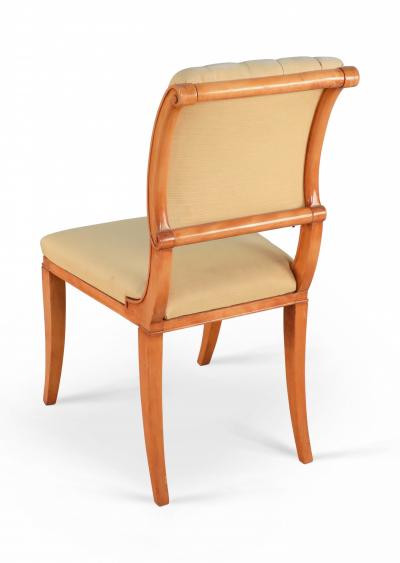 Set of 6 French Sycamore Silk Side Chairs