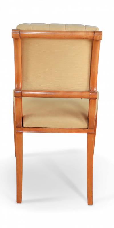 Set of 6 French Sycamore Silk Side Chairs