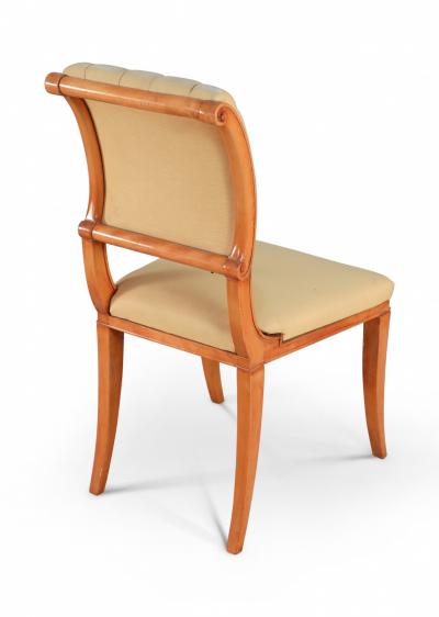 Set of 6 French Sycamore Silk Side Chairs