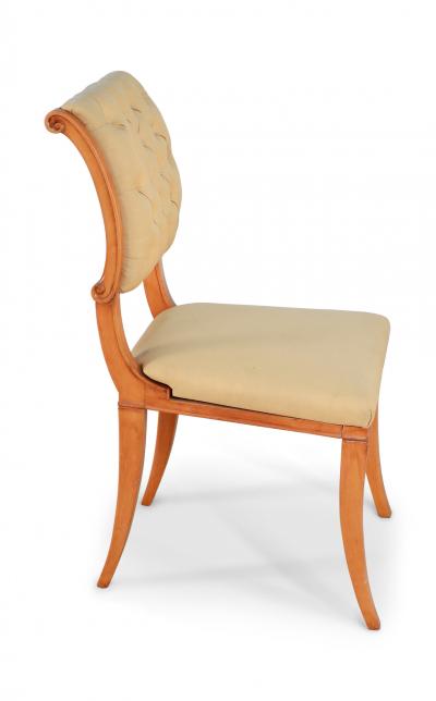 Set of 6 French Sycamore Silk Side Chairs
