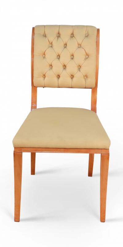 Set of 6 French Sycamore Silk Side Chairs