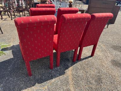 Set of 6 Fully Upholstered Parsons Style Dining Chairs