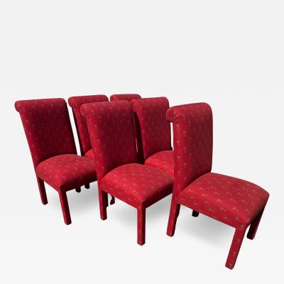 Set of 6 Fully Upholstered Parsons Style Dining Chairs