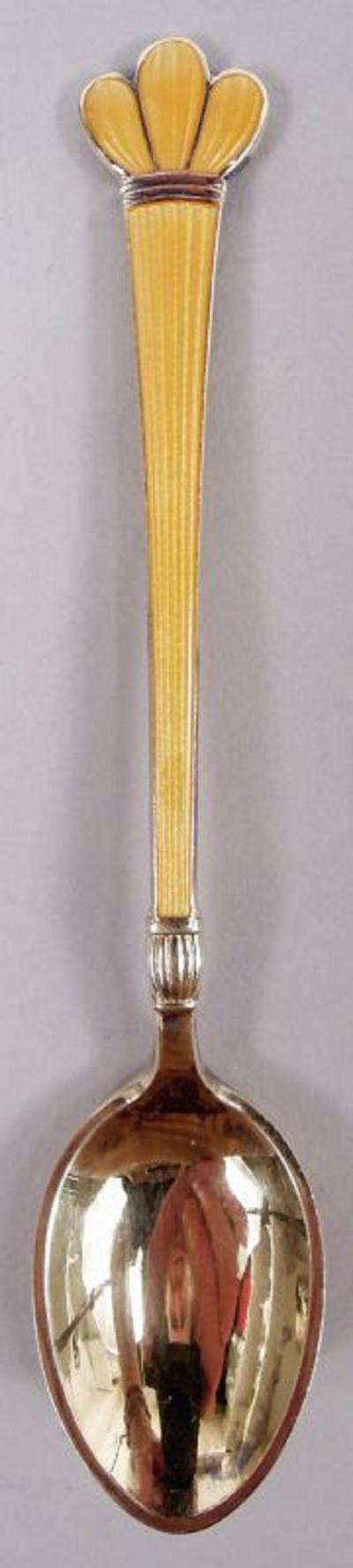 Set of 6 Georg Jensen USA Danish Modern Enamel Demitasse Spoons