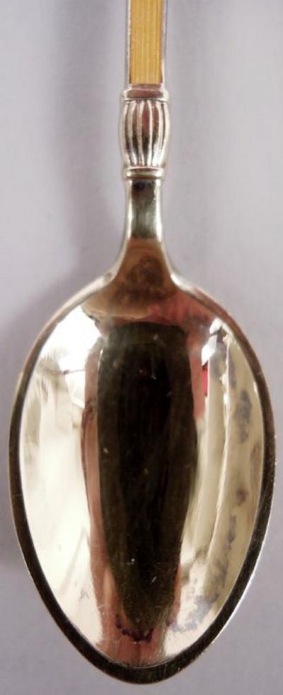 Set of 6 Georg Jensen USA Danish Modern Enamel Demitasse Spoons