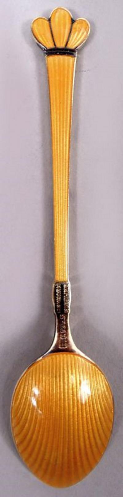 Set of 6 Georg Jensen USA Danish Modern Enamel Demitasse Spoons