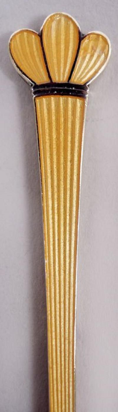 Set of 6 Georg Jensen USA Danish Modern Enamel Demitasse Spoons