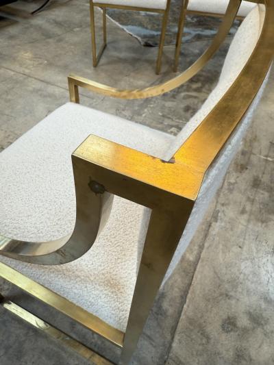 Set of 6 Hollywood Regency Style Chairs in brass Italy 1970