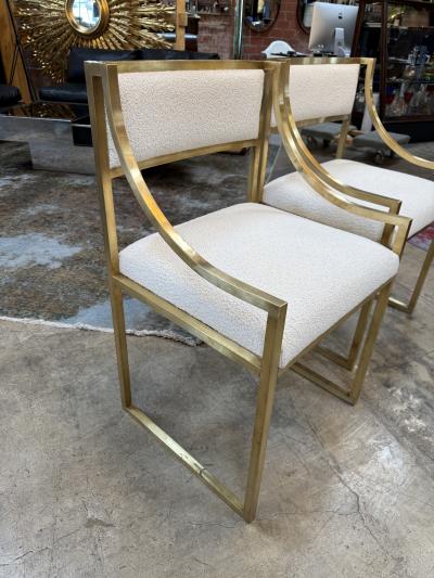 Set of 6 Hollywood Regency Style Chairs in brass Italy 1970