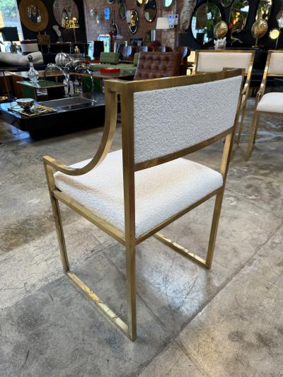 Set of 6 Hollywood Regency Style Chairs in brass Italy 1970