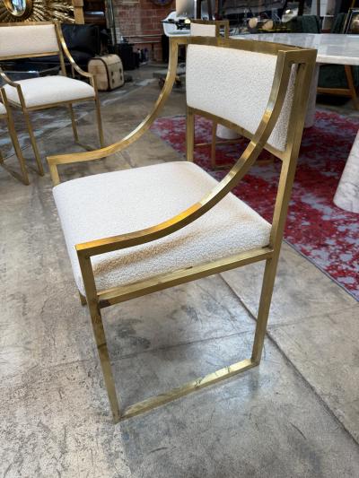 Set of 6 Hollywood Regency Style Chairs in brass Italy 1970