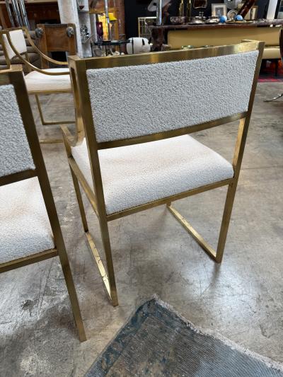 Set of 6 Hollywood Regency Style Chairs in brass Italy 1970