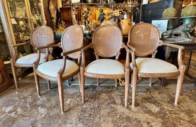 Set of 6 Italian Faux Bois Dining Chairs