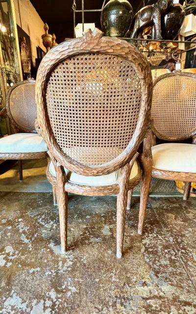 Set of 6 Italian Faux Bois Dining Chairs