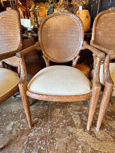 Set of 6 Italian Faux Bois Dining Chairs