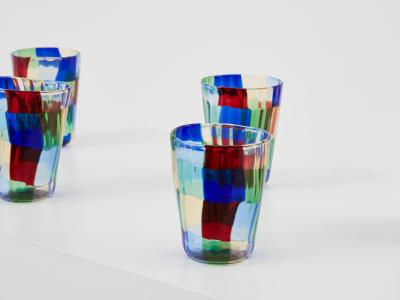Set of 6 Italian Murano glass tumblers 1980s