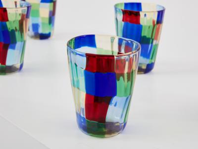 Set of 6 Italian Murano glass tumblers 1980s