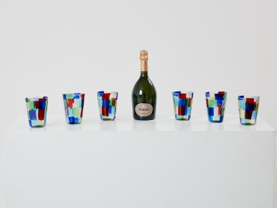 Set of 6 Italian Murano glass tumblers 1980s