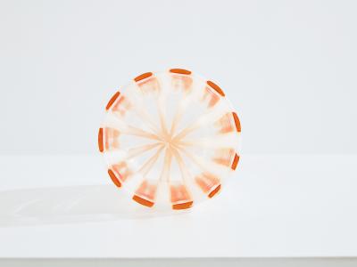 Set of 6 Italian Murano rose glass tumblers 1980s