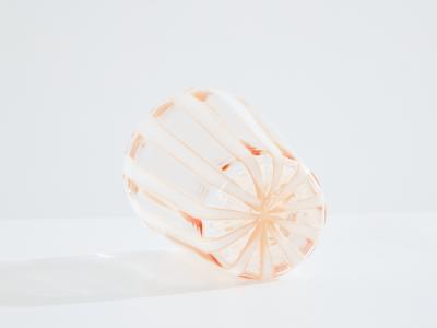 Set of 6 Italian Murano rose glass tumblers 1980s