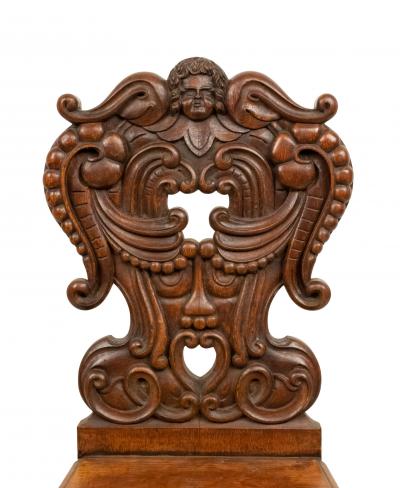 Set of 6 Italian Renaissance Oak Cupid Sgabelli