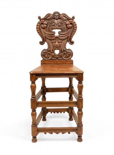 Set of 6 Italian Renaissance Oak Cupid Sgabelli