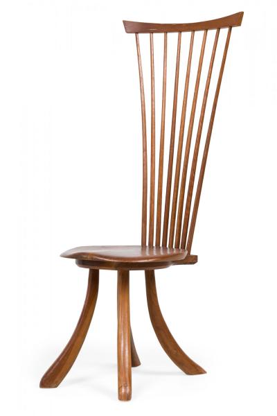 Set of 6 Jeffrey Greene Mid Century American Modern Walnut High Back Dining Side